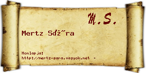 Mertz Sára névjegykártya