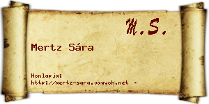 Mertz Sára névjegykártya